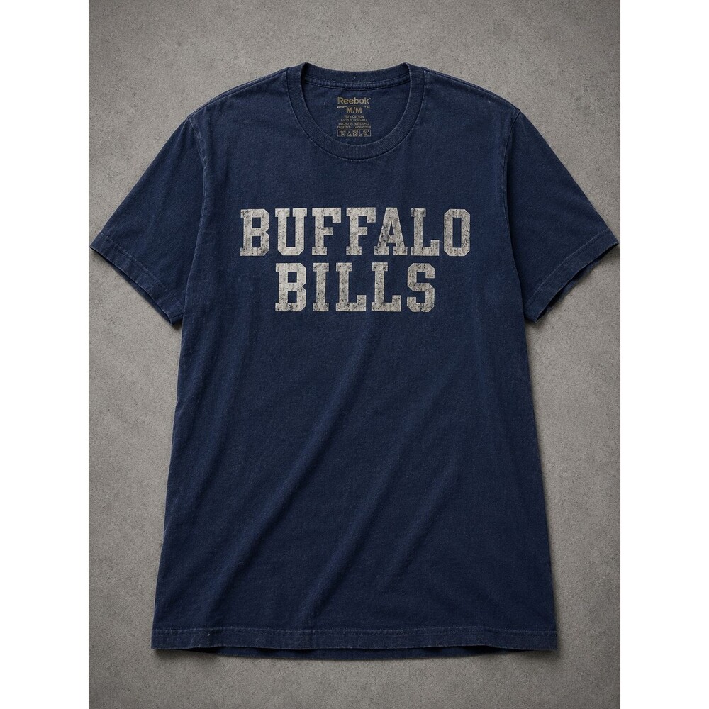 Buffalo Bills Reebok T Shirt Mens M Navy Faded NFL Football Y2K Graphic Tee